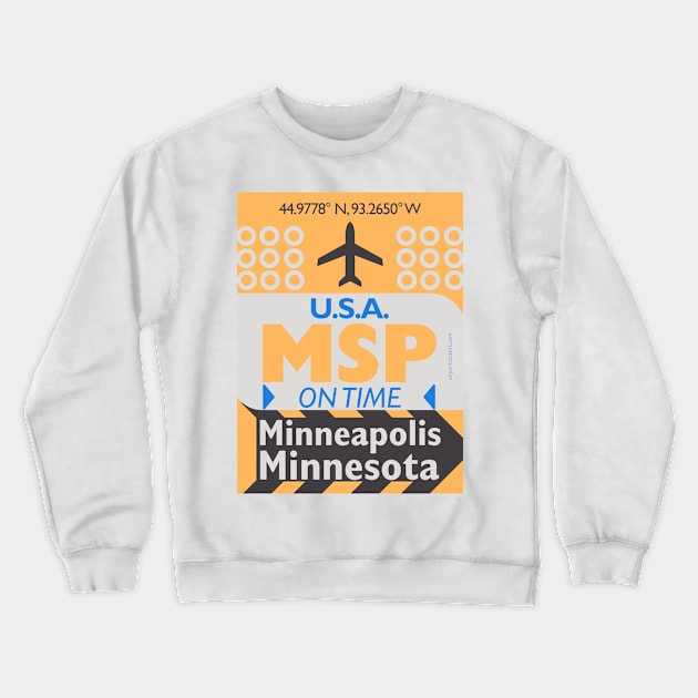 MSP airport code Minneapolis 28092021 Crewneck Sweatshirt by Woohoo